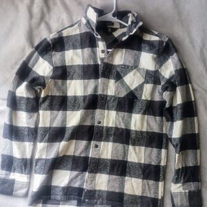 Men's Black and White Checkered Shirt